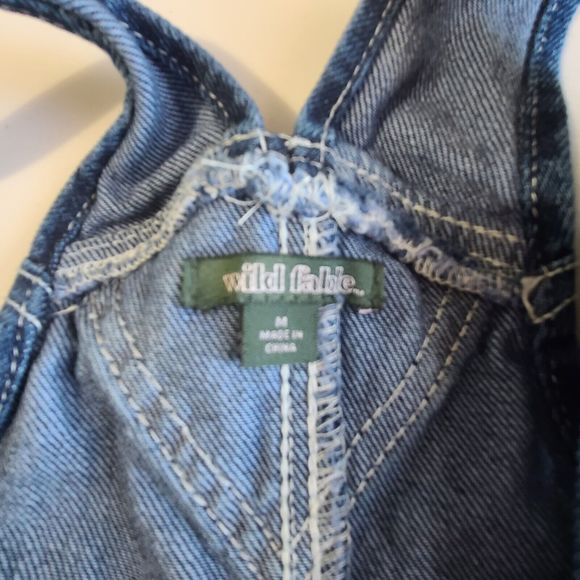 Wild Fable Denim Overalls Women's Size M Dark Wash Y2K - Picture 8 of 9